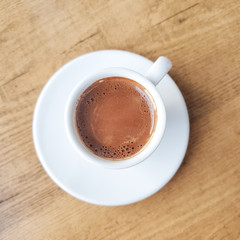 Turkish coffe on the wooden table