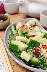 Chinese cucumber salad with spices