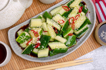 Chinese cucumber salad with spices