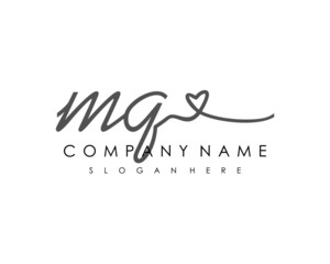 MQ Initial handwriting logo vector