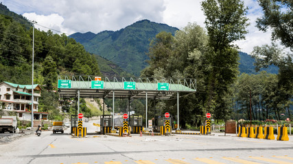 A toll plaza on Leh Manali Highway, NH3
