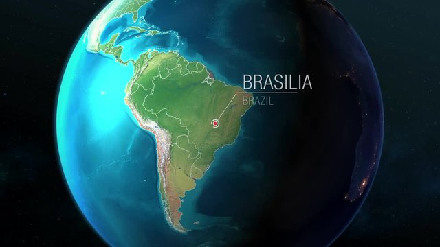 Brazil - Brasilia - Zooming from space to earth