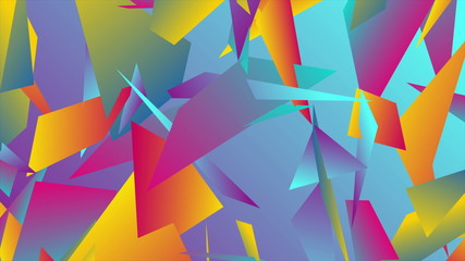 Colorful abstract low poly splinters tech background