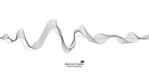 Abstract wave lines on background for elements in concept business presentation, Brochure, Flyer, Science, Technology. Vector illustration