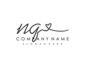 NQ Initial handwriting logo vector