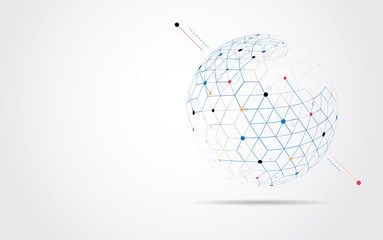 Global network connection. World map point and line composition concept of global business. Vector Illustration