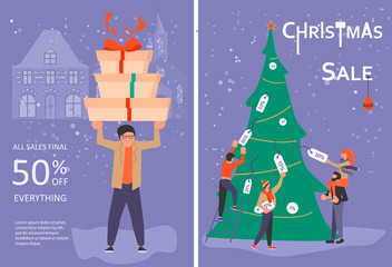 Vertical Banner for Christmas sale.