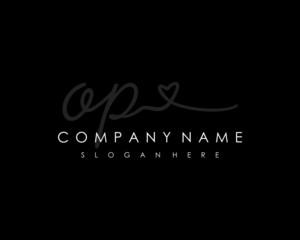 OP Initial handwriting logo vector