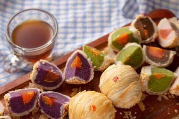 Chinese pastry with a cup of tea