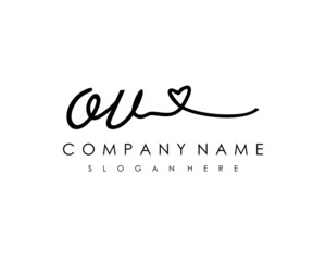 OV Initial handwriting logo vector