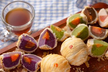 Chinese pastry with a cup of tea