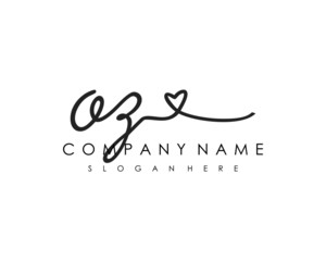 OZ Initial handwriting logo vector