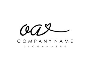 OA Initial handwriting logo vector