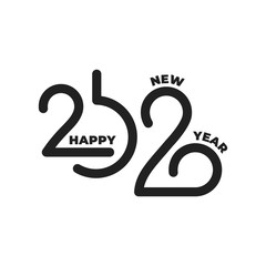 Fototapeta premium 2020 Happy New Year. Winter holiday lettering typography logo for New Year 2020 celebration