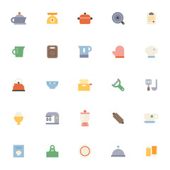 Kitchen cooker icons. flat design style minimal vector illustration.