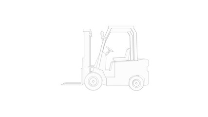 Fototapeta premium 3d rendering of a fork lift loader isolated in white background