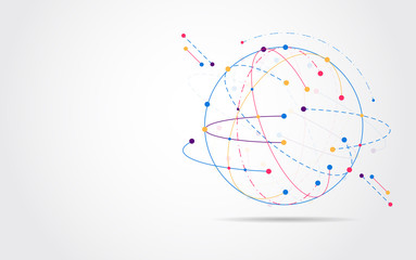 Global network connection. World map point and line composition concept of global business. Vector Illustration