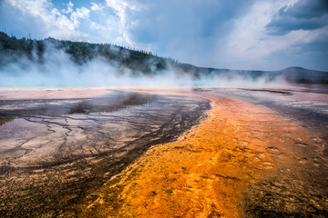 Steam Rises from Grand Prismatic - 2