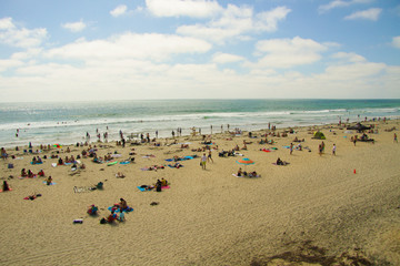 Fototapeta na wymiar Beach at Pacific Beach Pier California
