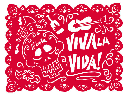 Papel picado - Day of the dath - with transparency