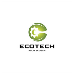 Eco green tech logo