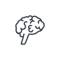 Brain related vector glyph icon. Isolated on white background. Vector illustration.