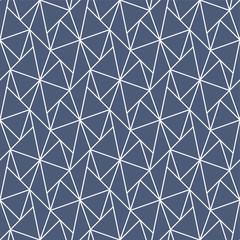 Vector seamless pattern and modern stylish texture. Repeating linear grid background with linear triangles.
