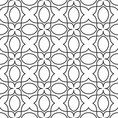 Vector seamless pattern and modern stylish texture. Repeating abstract geometric tiles with floral pattern.