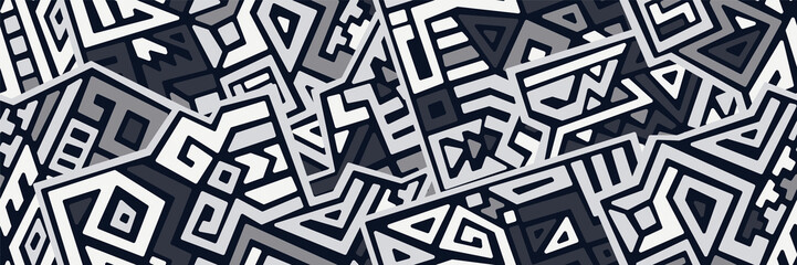 Creative ethnic style vector seamless pattern. Unique geometric vector swatch. Perfect for screen background, site backdrop, wrapping paper, wallpaper, textile and surface design. Trendy boho tile.