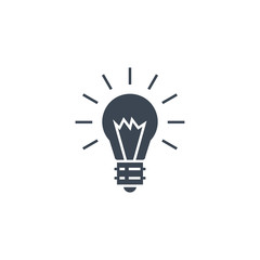 Bulb related vector glyph icon. Isolated on white background. Vector illustration.