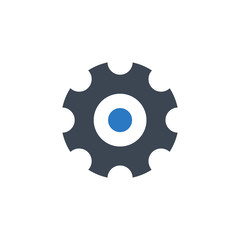 Gear related vector glyph icon. Isolated on white background. Vector illustration.