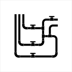 Pipe Icon, Plumbing Work, Gas,, Air, Water, Oil, Liquid Pipeline