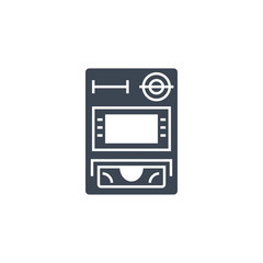 ATM related vector glyph icon. Isolated on white background. Vector illustration.