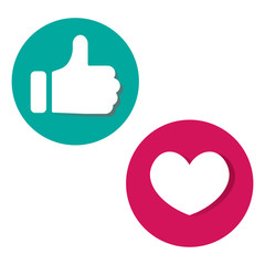 Thumbs up and heart icon vector image