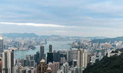 Fototapeta na wymiar Hong Kong cityscape , View from Victoria peak view point