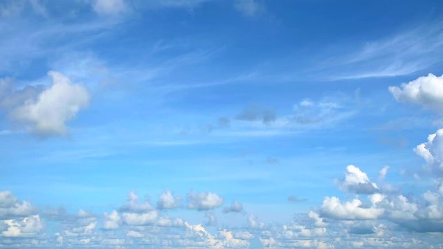 blue sky and white cloud time lapse and gray soft cloud moving