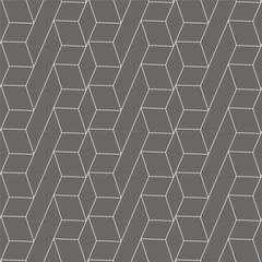 Vector outline 3d geometric pattern seamless retro style for textiles, book cover design, website, wallpaper, packaging, corporate background.