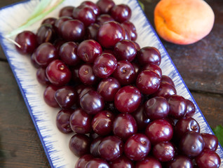 red cherry close up, food full of vitamins