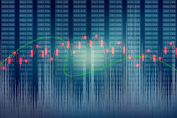 2d rendering Stock market online business concept. business Graph 