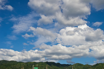 It is the sky of Osaka,Japan.