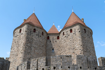 Fototapeta na wymiar fortified city in France Carcassonne