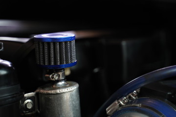 Race car's engine details