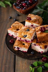 Jellied pie with fresh seasonal berries