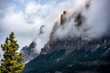 clouds over mountains