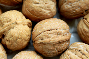 Close-up walnuts in shell