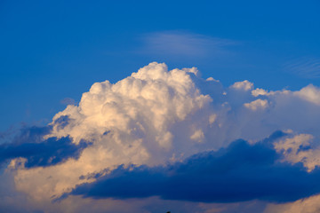 Clouds on the blue sky.