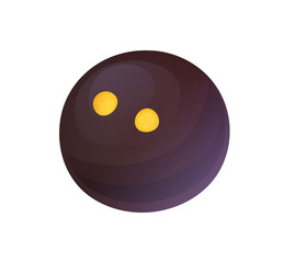 Squash ball in cartoon style, sport equipment,