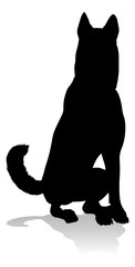 A detailed animal silhouette of a pet dog
