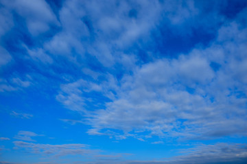 Clouds on the blue sky.