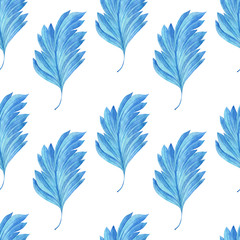 Watercolor background with illustration of antique stylized leaves